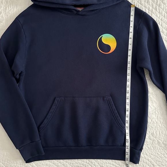 Free & Easy Los Angeles Navy Blue Don’t Trip Sunset Hoodie Premium Heavy Fleece - Picture 6 of 11